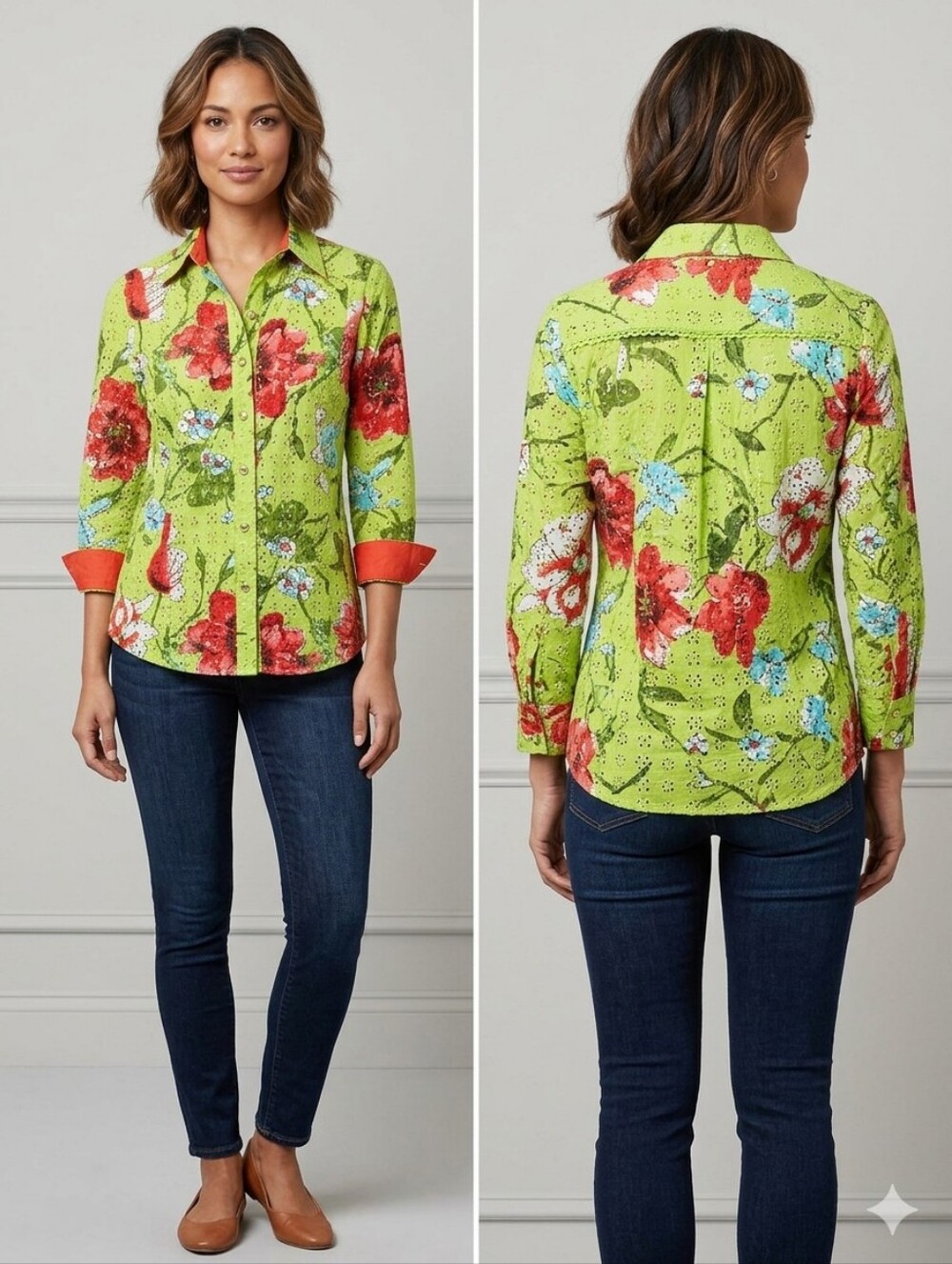 a la carte flowerel blouse size xs